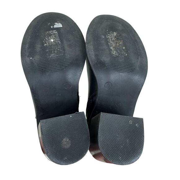 Asos Design Black Chunky Block Heeled Ankle Booties Metal Chain Trim Size 5 - Picture 7 of 10